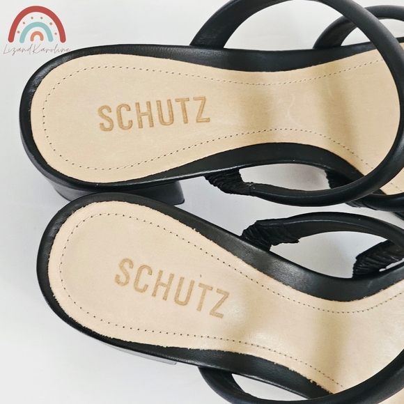 New! Schutz Olly Mid Block Nappa Leather Salto Medio Strappy Chunky Heel Sandals - Picture 10 of 15